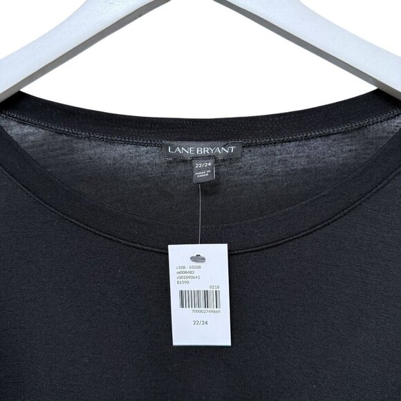 LANE BRYANT Womens Top Plus Size 22/24 Sheer Pleat Flowy Sleeves Tee NWT - Picture 5 of 9